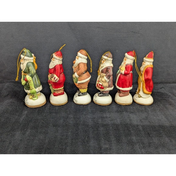 VTG Santa Collectables Santas of The World 6 pc. Hand Crafted Porcelain Set AMES - Picture 9 of 14